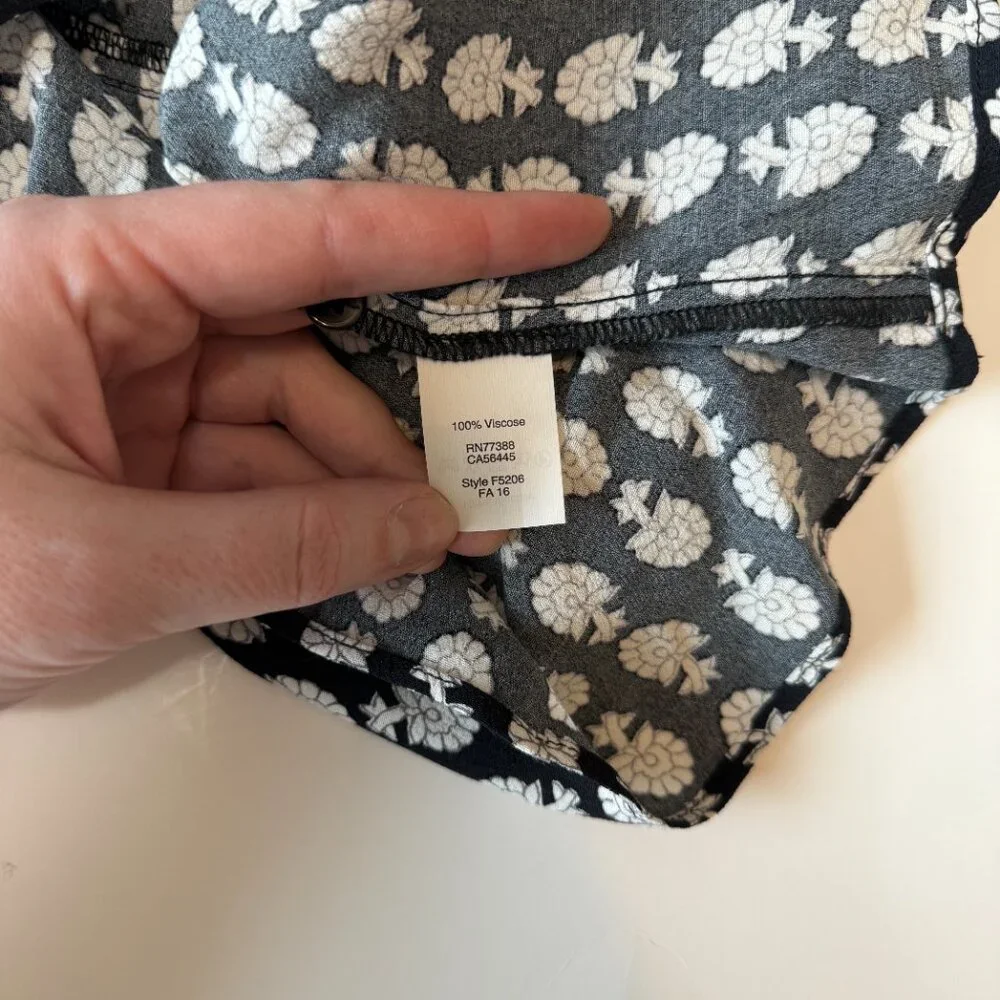 Madewell Ruffle Tank in Bloomstamp Black and White Print Peplum Size L - Picture 5 of 7